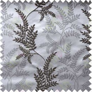 Brown Grey Natural Floral Design Polycotton Main Curtain Designs